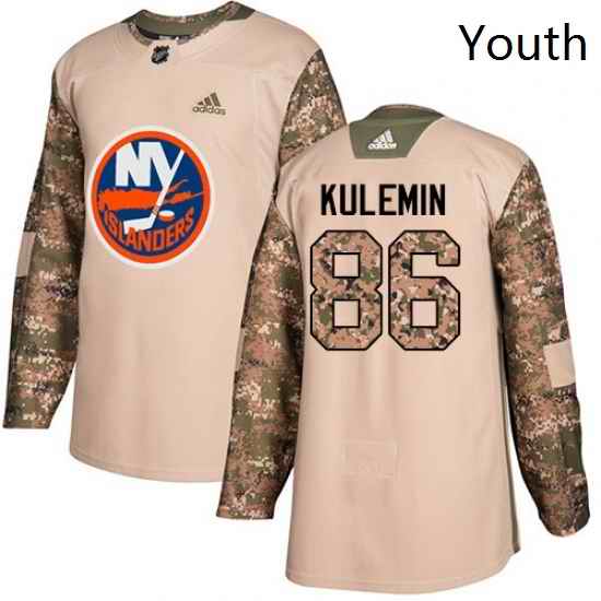 Youth Adidas New York Islanders 86 Nikolay Kulemin Authentic Camo Veterans Day Practice NHL Jersey